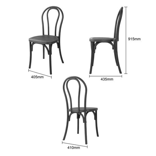 Bolero Soho Bentwood Style Resin Chairs Black (4 Pack) - HW286 - 5