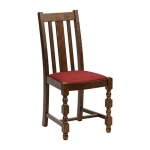 Thame Dining Chair in Vintage Wood with Shetland Scarlett Seat (6 Pack) - JA270 - 1