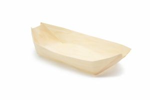 Extra Large Wooden Food Boat (220mm) (Case of 1000) - 3