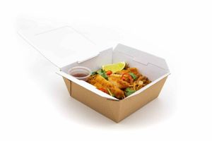 Medium On the Go Box with Window (Microwavable) (Case of 200) - 1
