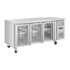 Polar U-Series 3 Door Counter with Glass Doors - UA069 - 1