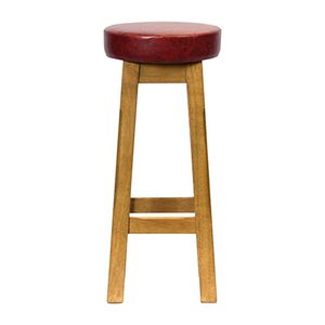 Everyday Wessex Weathered Oak High Stool with Bison Bordeaux Seat (2 Pack) - JF972 - 1