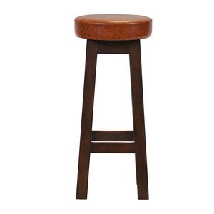 Everyday Wessex Dark Walnut High Stool with Bison Tan Seat (2 Pack) - JF961 - 1