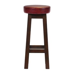 Everyday Wessex Dark Walnut High Stool with Bison Bordeaux Seat (2 Pack) - JF962 - 1