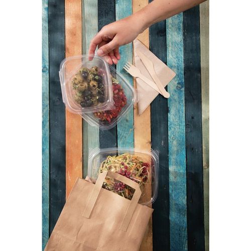 Fiesta Recyclable Flat Handle Brown Paper Bags Small (250 Pack) - JA527 - 6