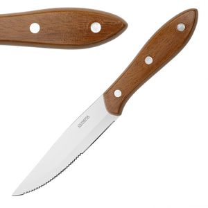 Olympia Jumbo Steak Knives with PP Wood Effect Handles (12 Pack) - HZ973 - 1