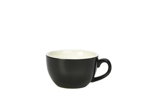 Genware Porcelain Black Bowl Shaped Cup 25cl/ 8.75oz (Pack of 6) - 322125BK - 1