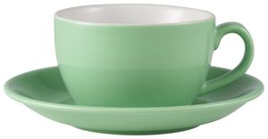 Genware Porcelain Green Bowl Shaped Cup 17.5cl/ 6oz (Pack of 6) - 322118GR - 3