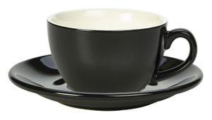 Genware Porcelain Black Saucer 13.5cm/ 5.25 (Pack of 6) - 182113BK - 3