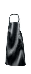 Black Butchers Stripe Bib Apron 70x100cm - NA08BK - 1