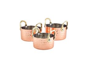 Mini Hammered Copper Casserole Dish 7.5 x 4cm (Pack of 12) - MHCD7C - 3