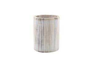 GenWare White Wash Acacia Wood Cutlery Cylinder - WCC10W - 1