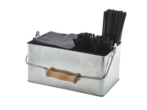 Galvanised Steel Rectangular Table Caddy 24.5x15.5x12.5cm - GSTC2415 - 2