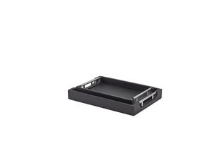 GenWare Solid Black Tray with Metal Handles 30 x 20cm - BTM3020BK - 3