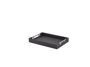 GenWare Solid Black Tray with Metal Handles 35 x 25cm - BTM3525BK - 1