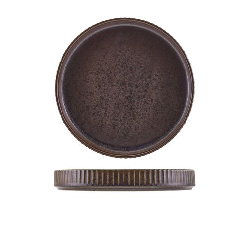Terra Porcelain Black Fluted Presentation Plate 20.5cm (Pack of 6) - PR-PBKF21 - 3