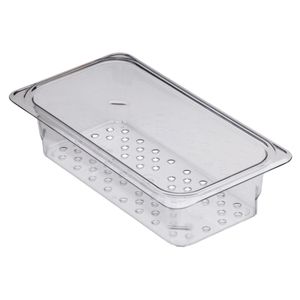 Cambro 76mm Deep 1/3 Clear GN Colander Pan - 1