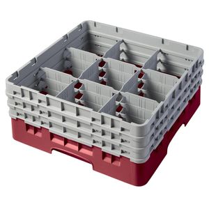 Cambro H174mm Cranberry 9 Compartment Camrack - 1