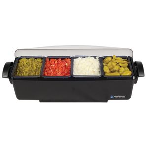 San Jamar 4-Compartment Dome Garnish Centre - 3