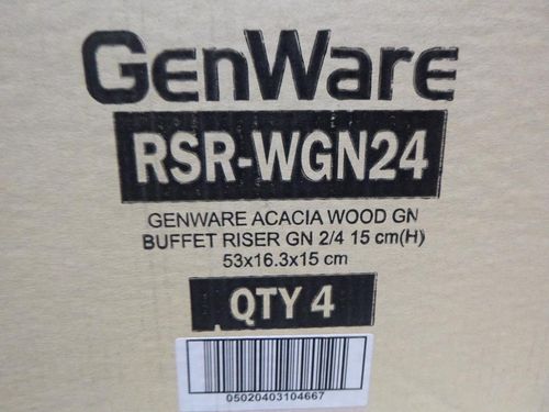 GenWare Acacia Wood GN Buffet Riser GN 2/4 15cm (H) - RSR-WGN24 - 11