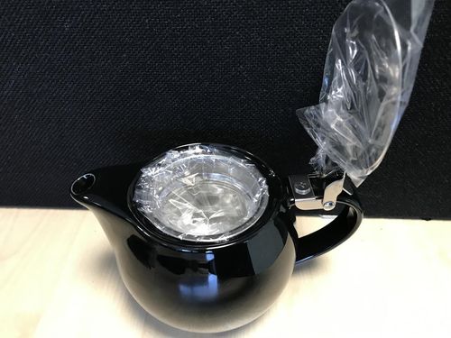 GenWare Porcelain Black Teapot with St/ St Lid & Infuser 50cl/ 17.6oz (Pack of 6) - 395950BK - 6