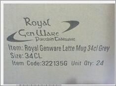 Genware Porcelain Grey Latte Mug 34cl/ 12oz (Pack of 6) - 322135G - 3