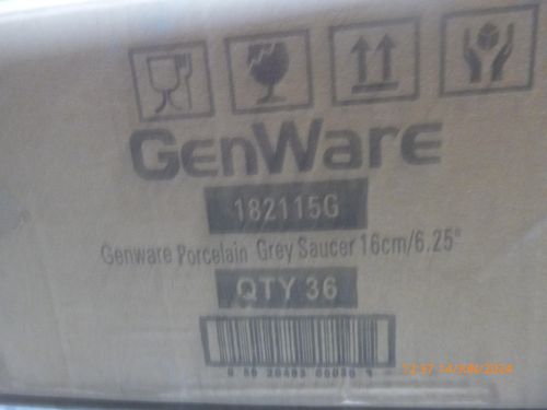 Genware Porcelain Grey Saucer 16cm/ 6.25 (Pack of 6) - 182115G - 5