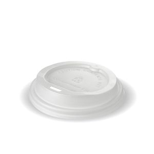 BioPak 6/8oz White Bioplastic Coffee Cup Lids (Pack of 1,000) - BCL-8PLA-W - 1