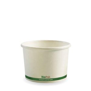 BioPak 240ml/8oz White Paper PLA-Lined BioBowls (Pack of 1,000) - BSC-8-UK - 1