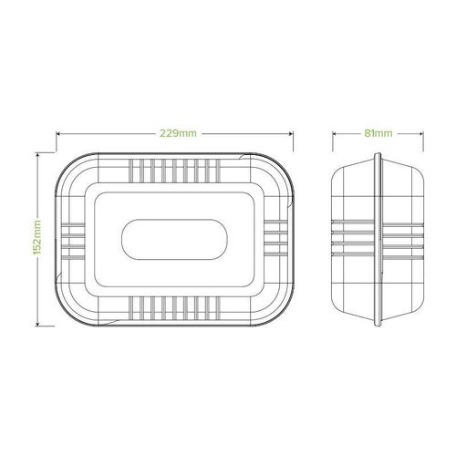 BioPak 23x15x8cm / 9x6x3" White Plant Fibre Clamshell (Pack of 250) - B-HL-96-PF-UK - 2