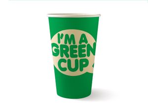 BioPak 16oz Single Wall Aqueous Lined "I'M A Green Cup" (Pack of 1,000) - ABC-16-GC-UK - 1