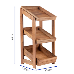 Bonzer 3-Tier Stand GN 1/2 - Oak 26.5 x 32.5 x H 65 cm - 13101-05 - 3