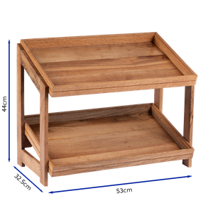 Bonzer 2-Tier Stand GN 1/1 - Oak 53 x 32.5 x H 44 cm - 13101-04 - 3
