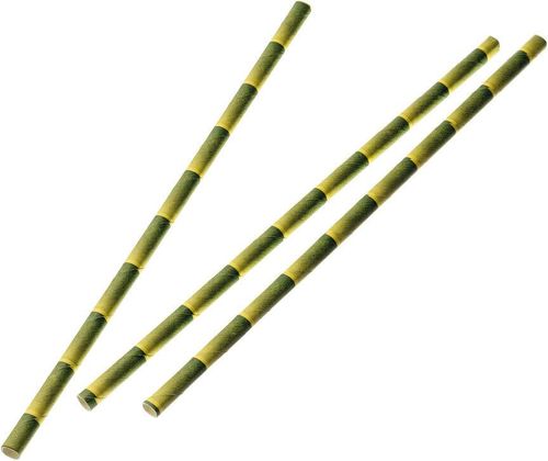 Bag Of 250 Paper Straws 20cm Ø 6 Mm Bamboo Design - 043585 - 1
