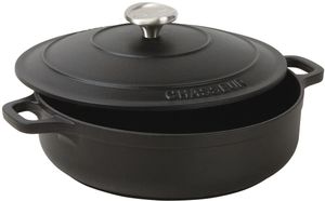 Le Chasseur Shallow Casserole Dish With Lid Black 20cm - 071097 - 1
