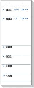 Packet Of 50 (5 Bags Of 10) Restaurant Food Order Pads Triplicates Unnumbered Maximum, 6 Tear Off Tabs. 95x260 Mm - 160667 - 1