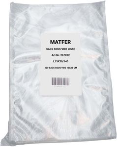 100 Smooth Vacuum Seal Pouches 140 Microns 40x60cm - 267028 - 1