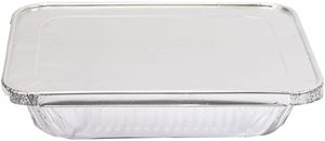 Box Of 300 (6 Packets Of 50) Aluminium Fold Over Lids For Aluminium Round Edge Gastronorm Dishes Gn 1/2 329x269 Mm - 361127 - 1