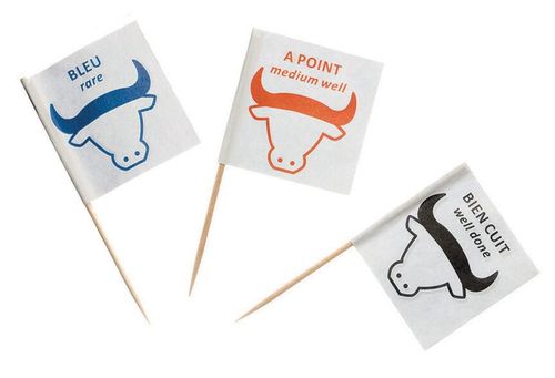 Box Of 100 Steak Markers With Wood Stick - Medium Paper - 403013 - 2