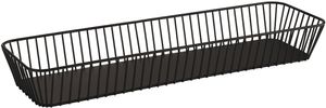 Black Lacquered Metal Rectangular Basket 53x16.2cm - 408742 - 1