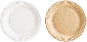 Box Of 1,000 (10 Packets Of 100) Kraft Bioline Paper Plates Ø 18cm - 707611 - 3
