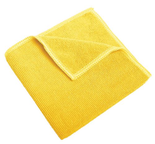 Pack Of 10 Recycled Microfibre Cloths 38x36cm Yellow - 710368 - 1