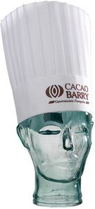 Bag Of 10 "white "grand Chef" Chef"s Hats Non-woven Pleated H 22.5cm With Cap - 760301 - 3
