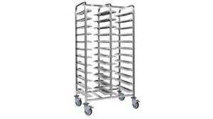 24-shelf Tray Clearing Trolley - Side By Side - Grey Slide Rails - Without Side Panels - 783306 - 1