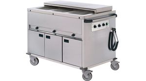 Bain Marie Trolley With Oven - Separated Wells - 3 Gn 1/1 - With Lid - 872213 - 1