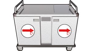 Nomad Multi-portion Meal Distribution Trolleys - Hot Food Transfer Models - 2x8 Gn 1/1 Without Sneeze Guard - 1 Vitroceramic Hotplate - Without Light - 885381 - 1