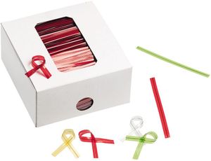 Box Of 2,000 Cello-twist Ties With Wire 90x6 Mm, Clear - 941150 - 1