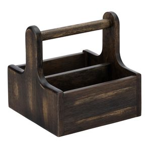 Utopia Small Wooden Table Caddy Black (2 Pack) - JM328 - 1