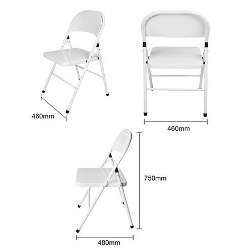 Bolero Folding Metal Chairs White (4 Pack) - JB870 - 6