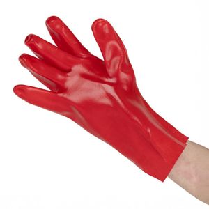 KeepSAFE PVC Coated Gauntlets Red 35cm Size 10 (12 Pack) - JE607-10 - 1